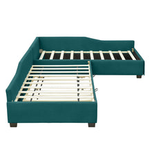 Load image into Gallery viewer, Upholstered Double Daybed With Trundle And Drawer