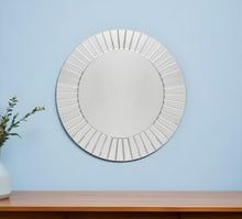 Load image into Gallery viewer, 24" Round Beveled Glass Framed Accent Mirror - Clear