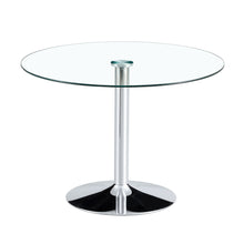 Load image into Gallery viewer, Modern Minimalist Circular Dining Table With Glass Top And Electroplated Metal Legs For Restaurants And Living Rooms - Silver / Transparent