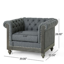 Load image into Gallery viewer, Luminex - Tufted Upholstered Club Chair With Nailhead Accents And Scrolled Tuxedo Arms