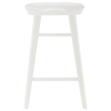 Load image into Gallery viewer, Solid Wood Backless Counter Height Bar Chair - White