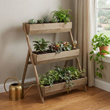Load image into Gallery viewer, Tier Wooden Shelves Storage Plant Stand - Brown