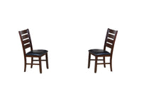 Load image into Gallery viewer, Upholstered Faux Leather Ladder Back Dining Side Chairs (Set of 2) - Espresso