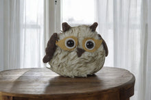 Load image into Gallery viewer, Fabric Owl Figurine - Brown / White / Yellow