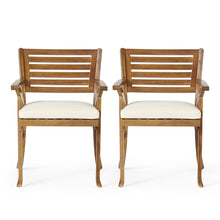 Load image into Gallery viewer, Outdoor Hermosa 5 Piece Wood Dining Set With Cushions - Teak / Beige
