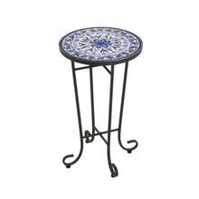 Load image into Gallery viewer, French Country Patio Side Table With Vibrant Tile Top