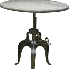 Load image into Gallery viewer, Adjustable Height Solid Wood Iron Pedestal Base Round Top Dining Table - Gray / Silver