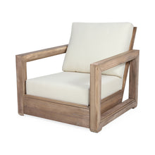Load image into Gallery viewer, Outdoor Club Chair With Back And Seat Cushion - Brown