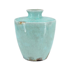 Load image into Gallery viewer, Crackle Glaze Round Table Vase - Aqua