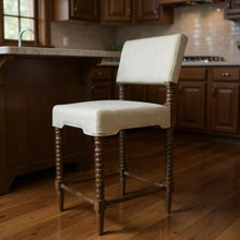 Load image into Gallery viewer, Solid And Manufactured Wood Counter Height Bar Chair - Off White And Brown