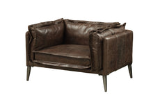 Load image into Gallery viewer, Top Grain Leather And Black Chair And A Half 47" - Distress Chocolate