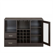 Load image into Gallery viewer, Solid Wood Frame With Five Shelves And Two Drawers - Espresso