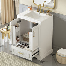 Load image into Gallery viewer, Bathroom Vanity With Sink, 1 Divided Drawer And 2 Soft Close Doors With Double Shelf