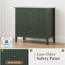 Load image into Gallery viewer, Fluted 3 Drawer Nightstand With Soft Close Slides