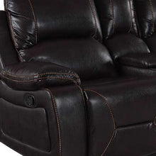 Load image into Gallery viewer, Love Seat Faux Leather Manual Reclining With Storage - Brown