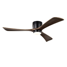 Load image into Gallery viewer, Flush Mount Blades Ceiling Fan With Lights Remote Control, Quiet DC Motor, 6 Speed, Reversible Ceiling Fan For Living Room - Matte Black