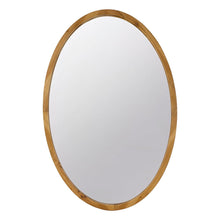 Load image into Gallery viewer, Oval Wall Mirror With Wood Frame, Farmhouse Wood Mirror For Bathroom Entryway Console Lean Against Wall - Brown