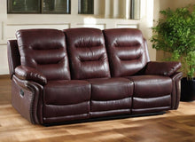 Load image into Gallery viewer, Faux Leather Sofa With Black Legs - Burgundy