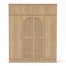 Load image into Gallery viewer, 8 Door Armoire Wardrobe With Adjustable Shelves And Hanging Rod
