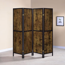 Load image into Gallery viewer, 4 Panel Folding Screen, Space Divider - Brown