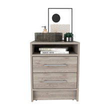 Load image into Gallery viewer, 20" Two Drawer Faux Wood Nightstand - Gray
