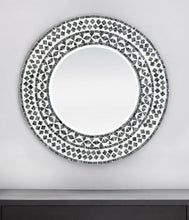 Load image into Gallery viewer, 24" Round And Shell Framed Accent Mirror - Black / White