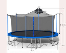 Load image into Gallery viewer, 14Ft Trampoline For Adults & Kids With Basketball Hoop, Outdoor Trampolines With Ladder And Safety Enclosure Net For Kids And Adults - Blue