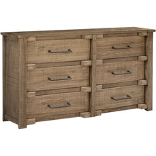 Load image into Gallery viewer, Wood 6 Drawer Double Dresser - Natural