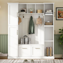 Load image into Gallery viewer, Hall Tree With 4 Side Cabinets
