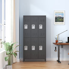 Load image into Gallery viewer, 6 Door Lockers With Lock For Secure Storage - Black
