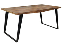 Load image into Gallery viewer, 84" Solid Wood And Iron Sled Base Dining Table - Natural