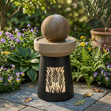 Load image into Gallery viewer, Outdoor Water Fountain, Warm LED Light - Brown