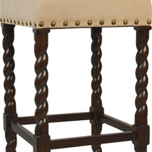 Load image into Gallery viewer, Backless Bar Height Chair With Footrest 30" - Cream And Espresso
