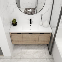 Load image into Gallery viewer, Floating Bathroom Vanity With Resin Sink And Soft Close Doors