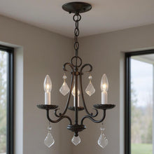 Load image into Gallery viewer, 15" Three Light Dimmable Chandelier With Shades - Bronze