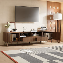 Load image into Gallery viewer, TV Stand For TVs Up To 85" With Soft-Close Doors, Open Shelf, Cable Management - Walnut