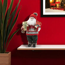 Load image into Gallery viewer, Fabric Christmas Santa Figurine (633850) - Red / White / Black