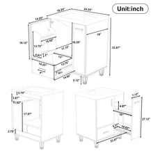 Load image into Gallery viewer, Bathroom Vanity With Sink, Deep Drawer And Pull Out Basket, Rectangular Design - Black