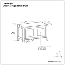 Load image into Gallery viewer, Connaught - Wide Storage Bench Trunk - Chestnut
