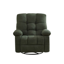 Load image into Gallery viewer, Tufted Chenille Rocker Swivel Heated Massage Manual Recliner With USB - Dark Green