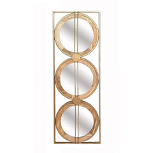 Load image into Gallery viewer, 14" Aluminum And Geometric Framed Accent Mirror - Brown / Gold