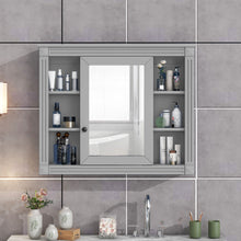 Load image into Gallery viewer, Wall Mounted Bathroom Storage Cabinet With Mirror, Cabinet With 6 Open Shelves And Adjustable Interior