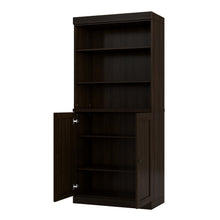 Load image into Gallery viewer, Adjustable Six Tier Library Bookcase With Two Doors (745631) - Espresso