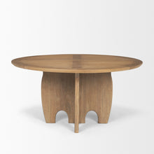 Load image into Gallery viewer, 59" Solid Wood Pedestal Base Round Top Dining Table - Brown