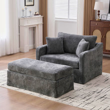 Load image into Gallery viewer, Accent Chair With Ottoman, Includes 2 Bolster Pillows