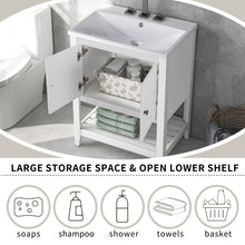 Load image into Gallery viewer, Bathroom Vanity Base Only, Soild Wood Frame, Bathroom Storage Cabinet With Doors And Open Shelf