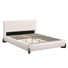 Load image into Gallery viewer, Queen Size Elegant Terry Upholstered Bed - White