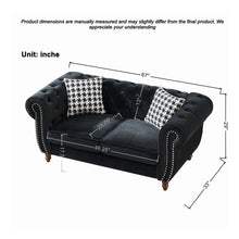 Load image into Gallery viewer, Chesterfield 3 And 2 Seater Upholstery Sofa With Roll Armrest & Nailhead Fabric Couch