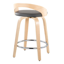 Load image into Gallery viewer, Grotto - Contemporary Fixed Height Counter Stool & Swivel, Round Footrest (Set of 2)