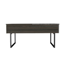 Load image into Gallery viewer, 39" Wood And Metal Lift Top Coffee Table With Drawer - Espresso And Black